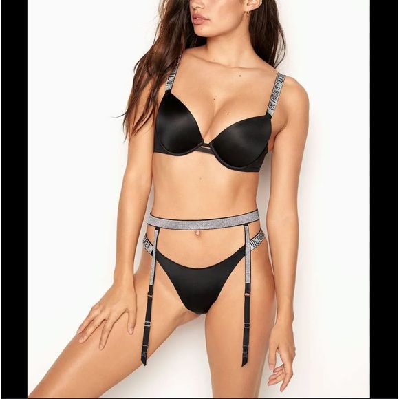 NWT Victoria’s Secret Shine Strap Garter Belt size M/L DISCONTINUED - Picture 2 of 2